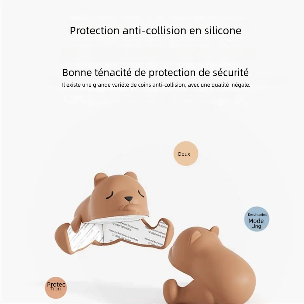 Protecteur de bord en silicone, ours de dessin animé doux, protecteur de Table, housse de Protection auto-adhésive, Protection de sécurité pour bébé
