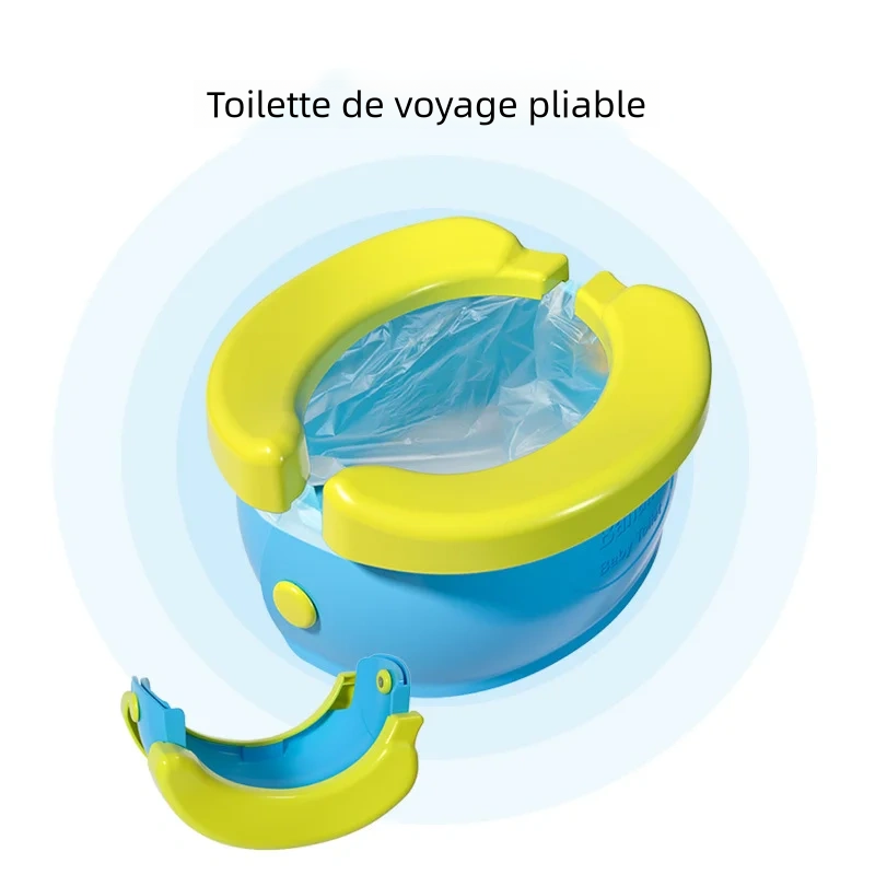 Pot d'enfant portable de voyage pliable et facile à nettoyer avec sac de rangement gratuit