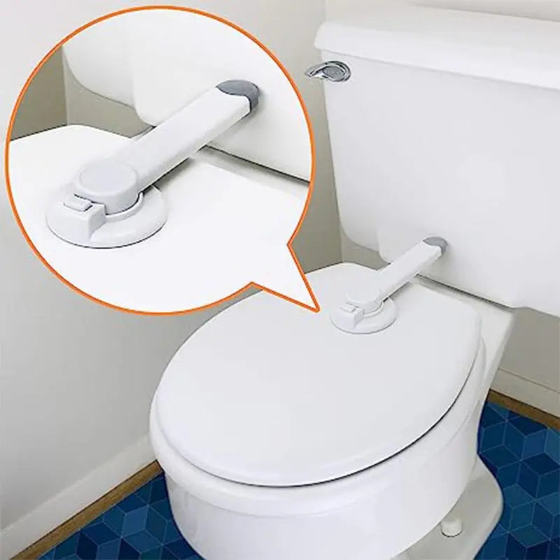 Verrou de toilettes pour enfant avec adhésif 3M, installation facile sans outils nécessaires