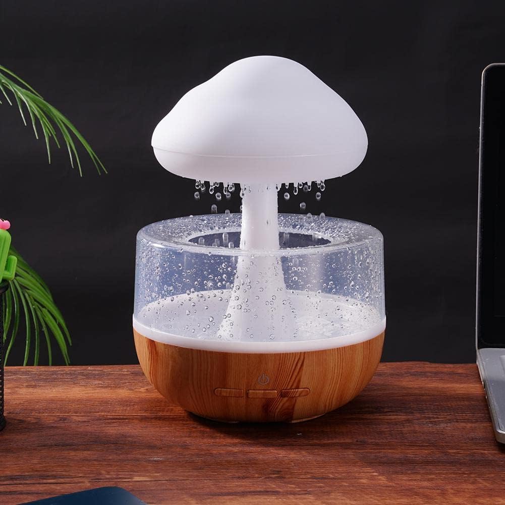 Humidificateur intelligent en forme de champignon avec des gouttes d'eau colorées pour toute la famille