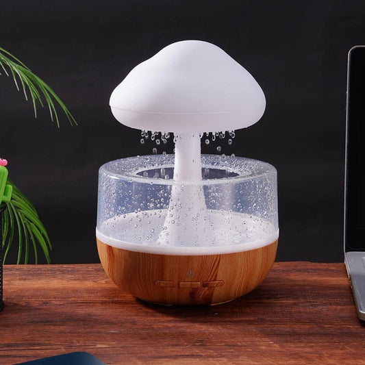 Humidificateur intelligent en forme de champignon avec des gouttes d'eau colorées pour toute la famille
