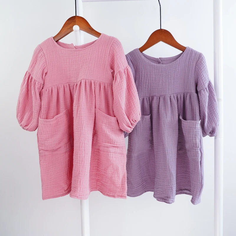 Vêtements pour enfants filles en coton biologique pour l'automne et le printemps