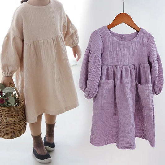 Vêtements pour enfants filles en coton biologique pour l'automne et le printemps