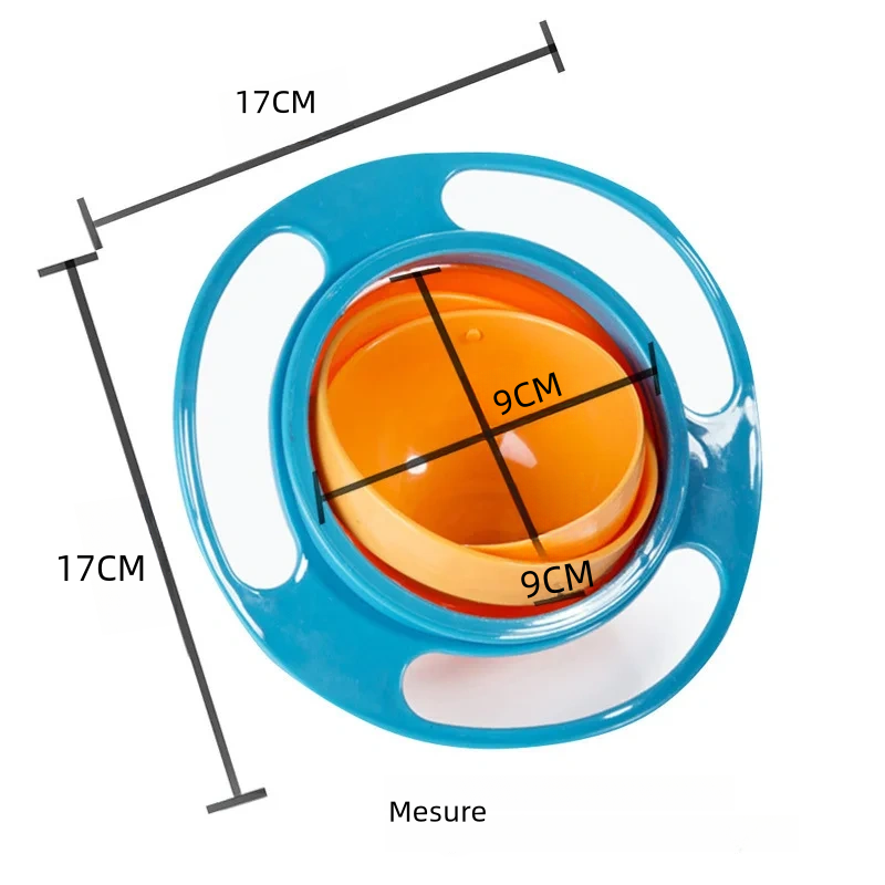 Bol Gyro pour Enfants, Rotation à 360 Degrés, Conception Pratique Anti-Renversement