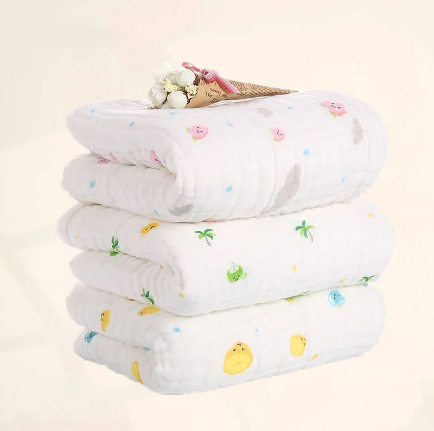 100% Cotton Baby Bath Towel, Newborn Blanket