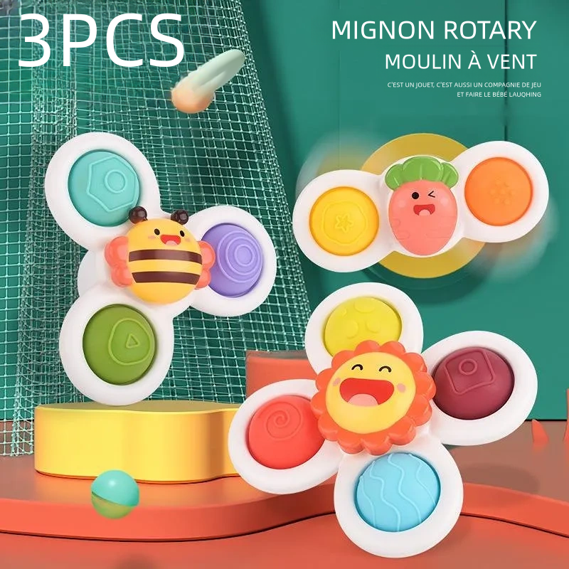 3 pièces ventouses toupie jouet pour enfant
