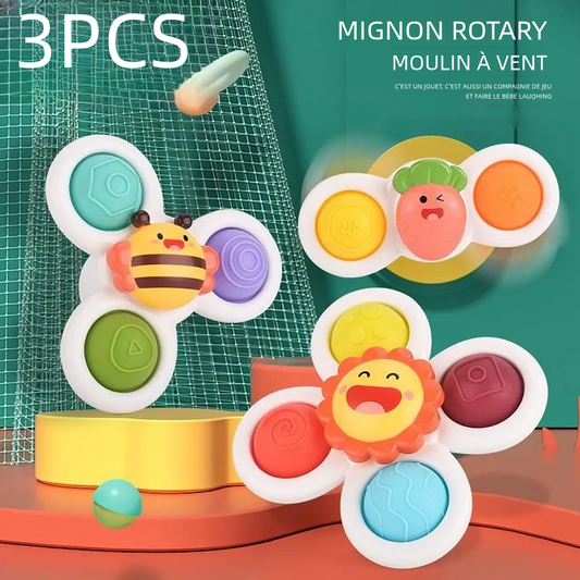 3 pièces ventouses toupie jouet pour enfant