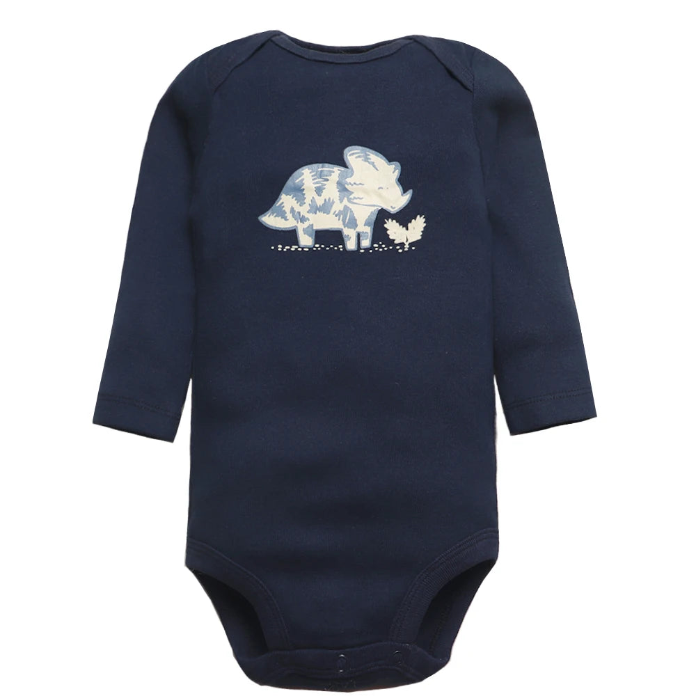 6 PCS/Lot - 100% Cotton Unisex Long Sleeve Baby Bodysuit