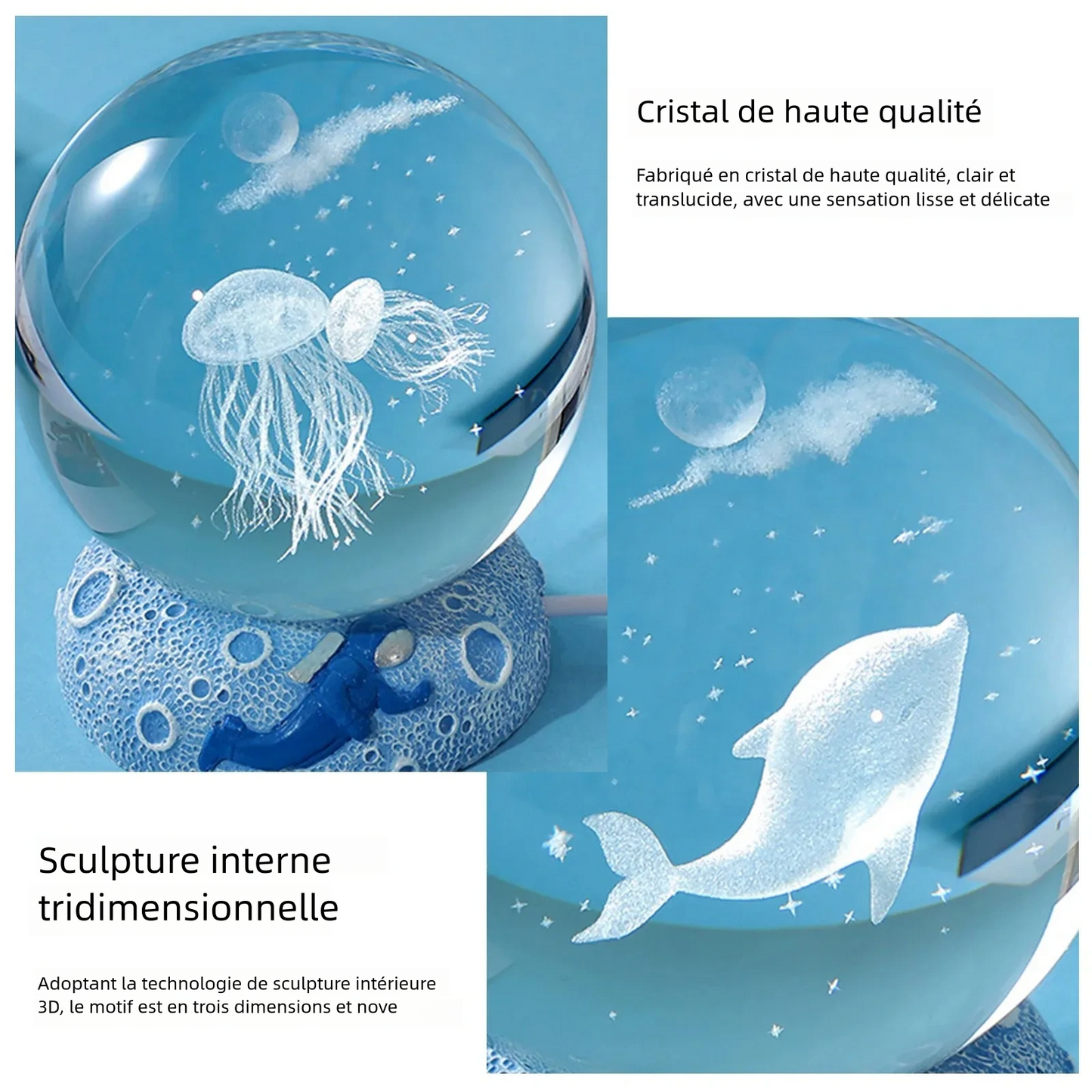 Lampe d'ambiance lumières de nuit Crystal