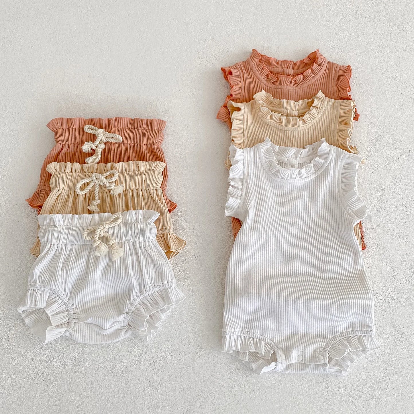 Ensemble de vêtements d'été en coton pour fille