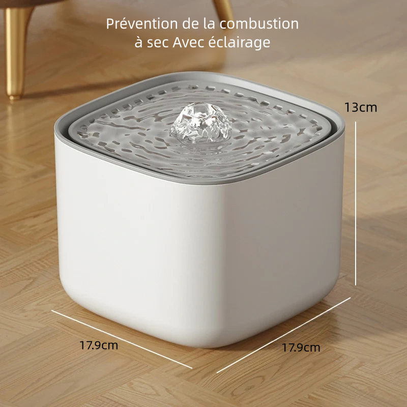 Fontaine à eau pour chat de 3 litres avec filtre à recyclage automatique