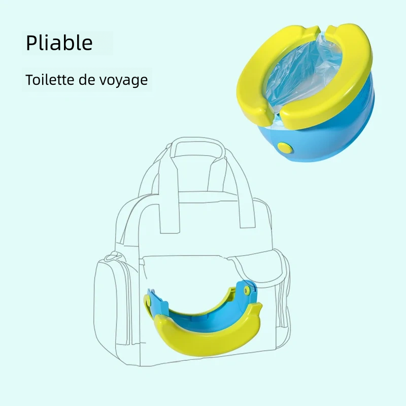 Pot d'enfant portable de voyage pliable et facile à nettoyer avec sac de rangement gratuit