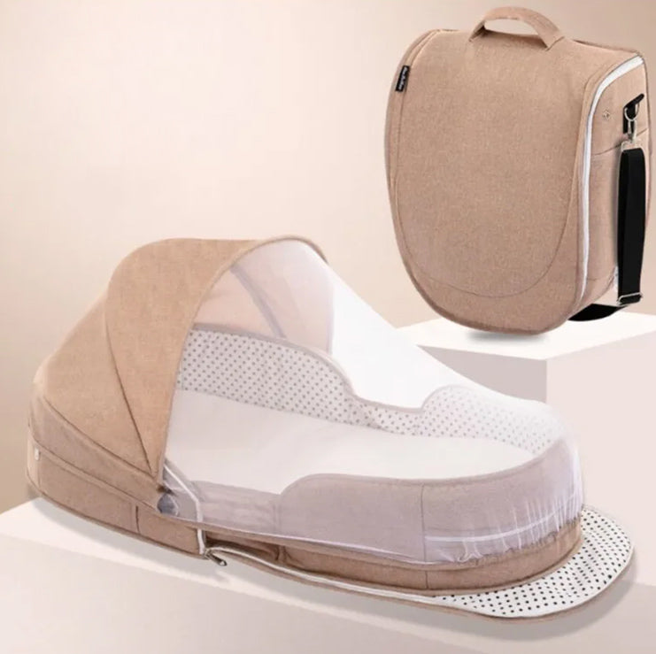 Lit de bébé portable, pliable, multifonctionnel et mobile, avec moustiquaire