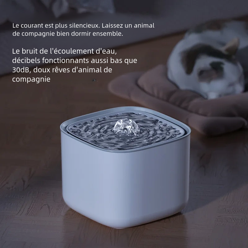 Fontaine à eau pour chat de 3 litres avec filtre à recyclage automatique