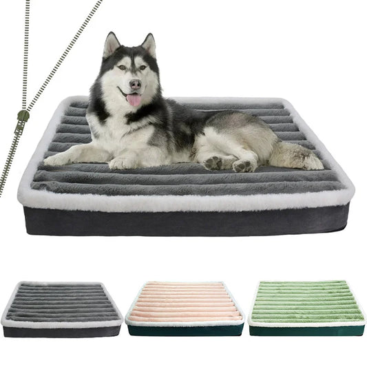 Durable matelas amovible et lavable pour chien avec fermeture éclair