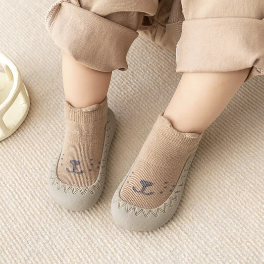 Chaussons enfant en bas âge, semelle en caoutchouc souple et confortable