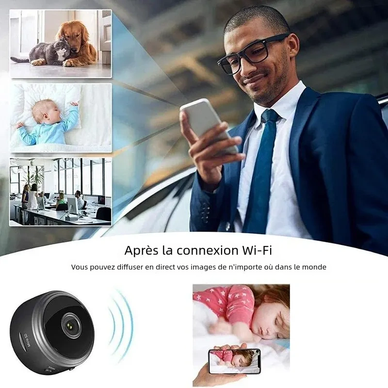 Caméra mini A9 WiFi sans fil, enregistreur vidéo, surveillance intelligente pour maison et bébés
