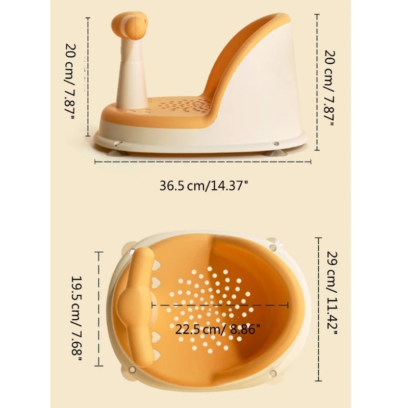 Support de bain pour bébé Poignée détachable Chaise de baignoire pour 6-18 mois