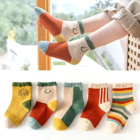 Lot de 5 paires de chaussettes unisex mignonnes en coton