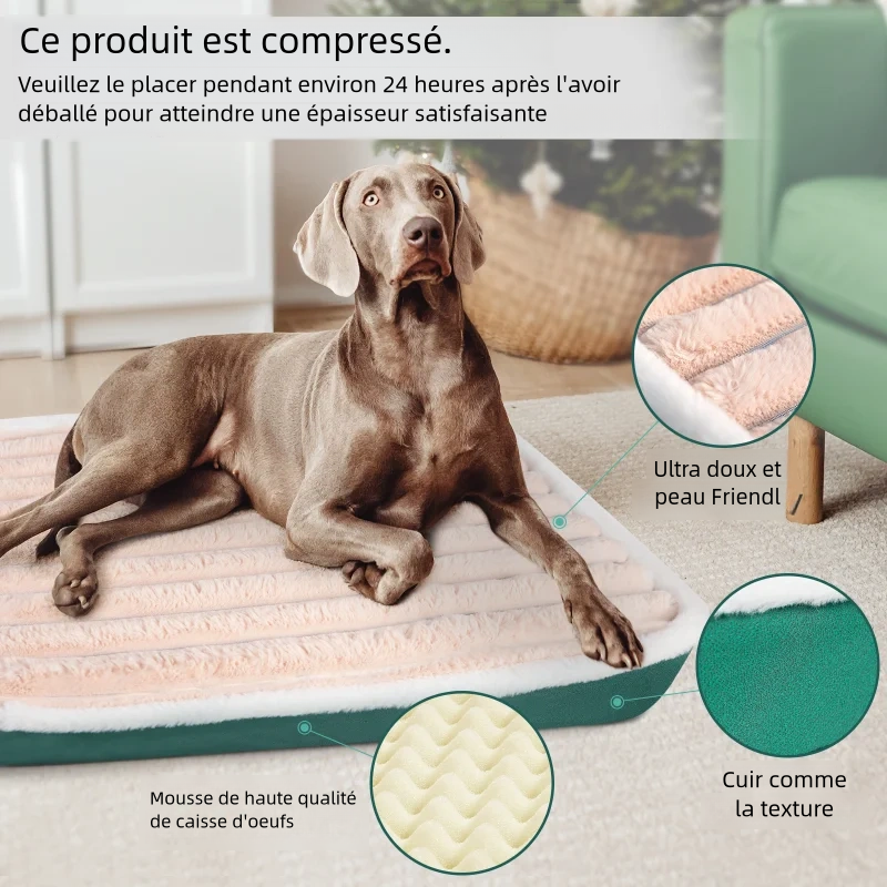 Durable matelas amovible et lavable pour chien avec fermeture éclair