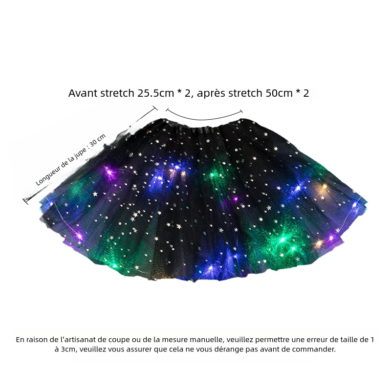 Jupes Tutu pour filles avec lumières LED néon les fées
